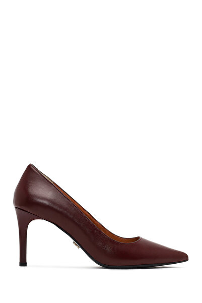 Derimod Women's Burgundy Thin Heeled Leather Stiletto 25Wfd161618