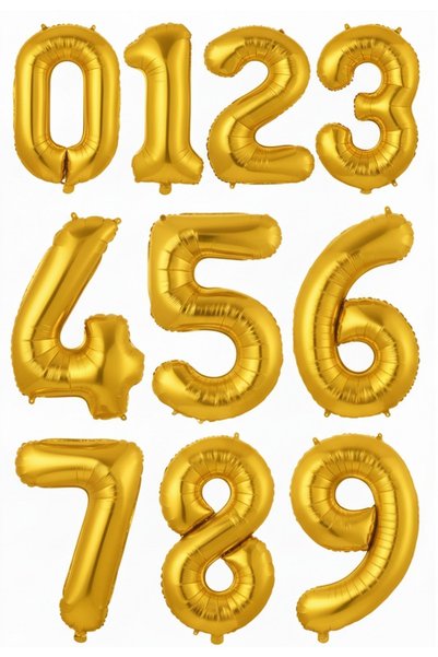 FESTİLO بالون فويل رقم ذهبي اللون 34 بوصة 76 سم متوافق مع الهيليوم