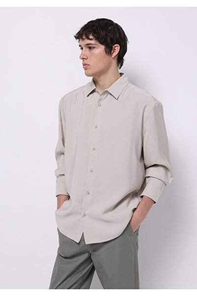 Colin's Comfort Fit Shirt Neck Plain Men's Beige Long Sleeve Shirt