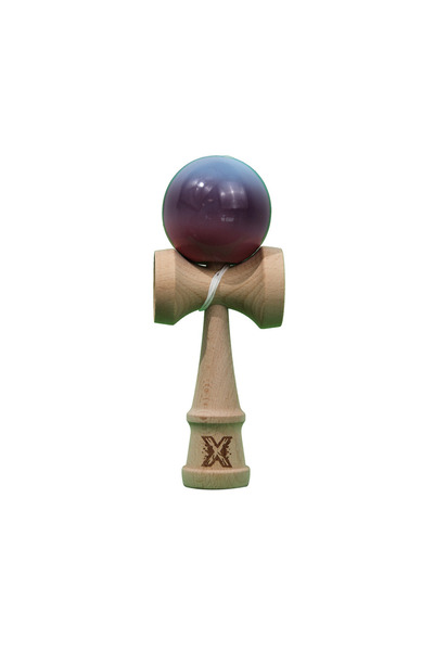 Berbis Kendama X Originala - Jucarie din Lemn, 18 cm, Model Albastru Deschis-...