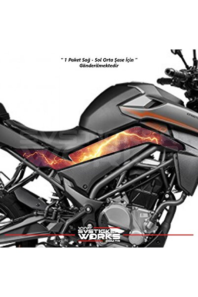 ARONA CFMOTO 250NK Orta Şase Kaplama Kırmızı Şimşek Desen Sticker