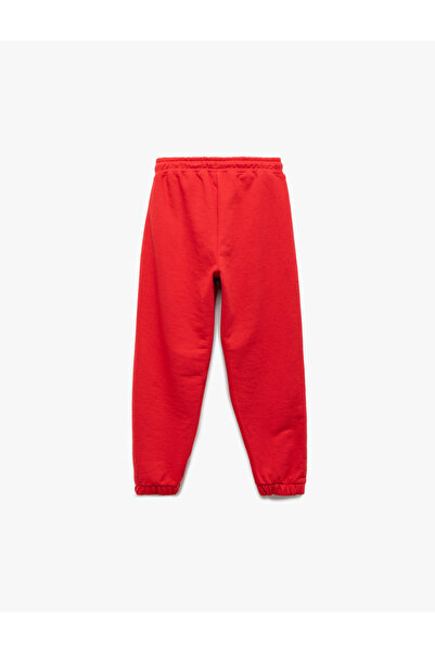 Koton Cotton Striped Detail Sweatpants with Tie-Up Waist
