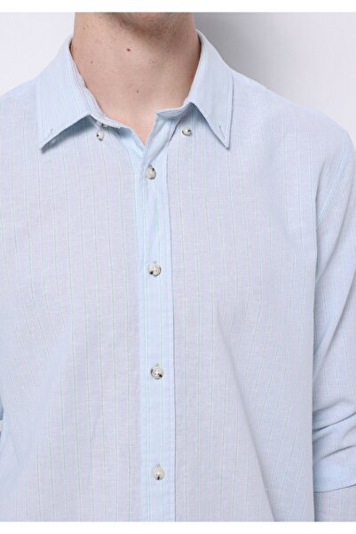 Colin's Редовна кройка, права яка, мъжка светлосиня риза с дълъг ръкав