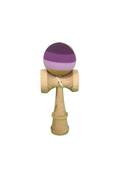 Berbis Kendama X Originala - Jucarie din Lemn, 18 cm, Model Multicolor Purpur...