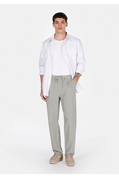 Colin's Regular Fit Mid-Waist Long-Leg Men's Green Trousers