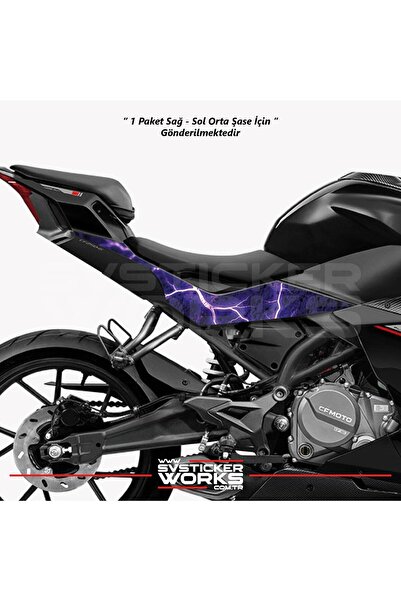 ARONA CFMOTO 250SR Orta Şase Kaplama Mor Şimşek Desen Sticker