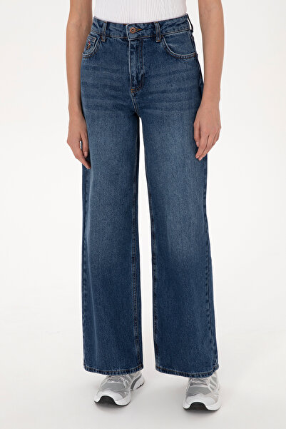 U.S. Polo Assn. Kadın Mavi Loose Fit Jean Pantolon 50316578-DN0022