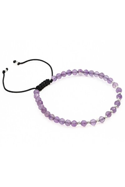 MANAVA Brățară cu 12 bile de Argint 925 și sfere fațetate de ametist