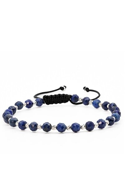 MANAVA Brățară cu 25 de bile de Argint 925 și sfere fațetate din lapis lazuli
