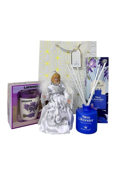 velve Pachet Lavender Angel,cana ceramica,farfurie si lingurita,difuzor Blue ...