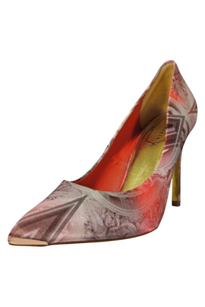 Ted Baker Pantofi damă din satin - baroc portocaliu închis, stiletto 10 cm, metal decorativ, EU 38