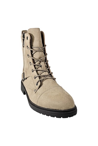 JustFab Women's boots JustFab, microfiber suede-look, slim fit, Taupe, 38.5 EU