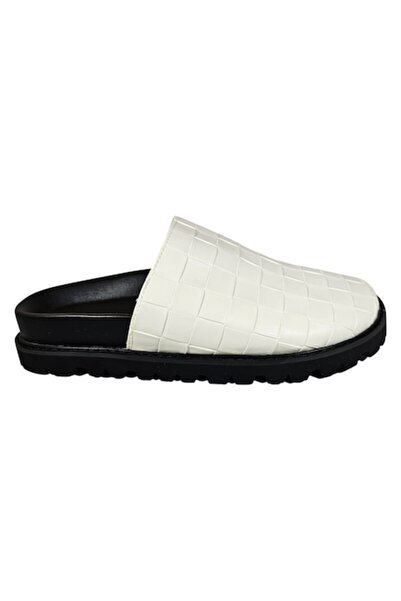 TopShop Saboti Dama Woven Piele Ecologica Off White Marime 37 EU