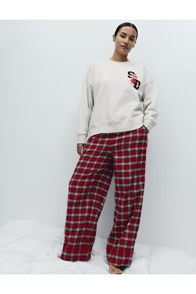 Marks & Spencer Saf Pamuklu Spencer Bear Pijama Takımı