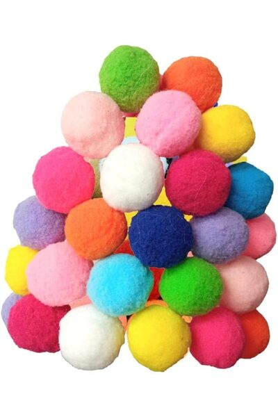 COOYA Premium Soft Pom Pom Balls for Kittens Lightweight, Interactive, Assorted Colors Plush Toy