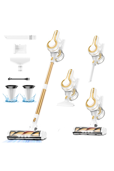 SINCHER مكنسة كهربائية لاسلكية 30 كيلو باسكال، 4 في 1 بمحرك 350 واط وفرشاة مطورة