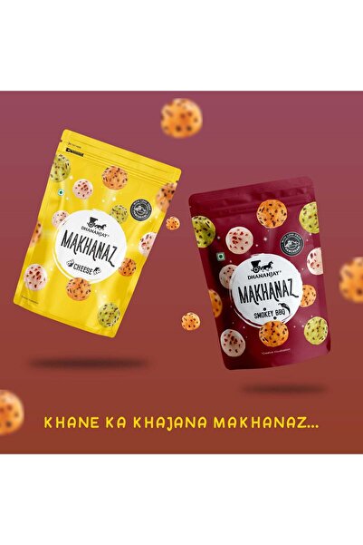 Dhananjay Foods Cheese & Smoky BBQ Makhana (Pack of 2)