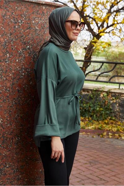 TRENDTESETTÜR Women's Green Belted Tunic t 84112