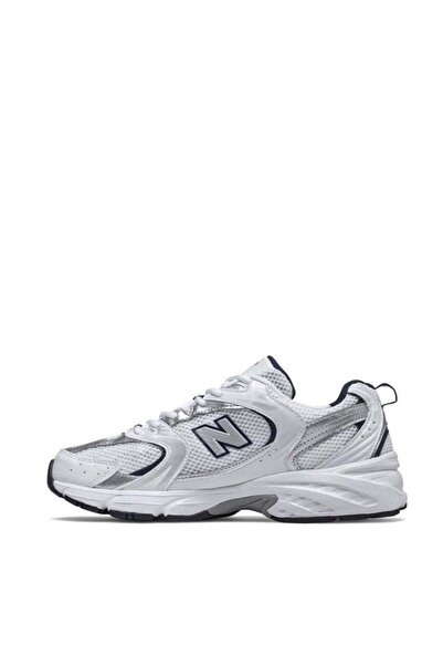 New Balance حذاء رياضي كاجوال 530 أبيض/فضي للرجال/النساء/الطلاب