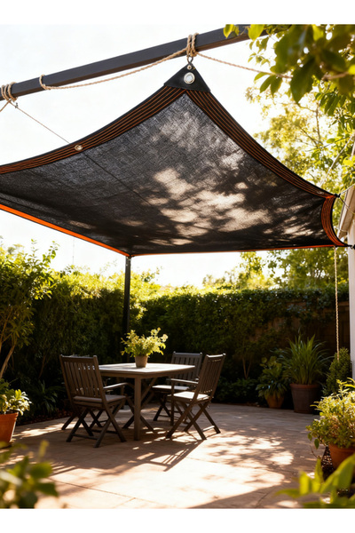 Generic Black sunshade net fabric, garden sunshade canopy, sunshade mesh with eyelets