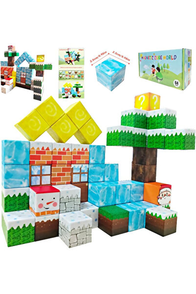 OEM Construction set, 64 magnetic elements Ice Valley, for children 3+ years