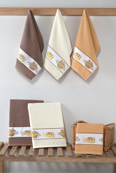 DNZGÜLCAN Patterned 6-Piece Kitchen Towel Set 30X50 cm |   100% Cotton Hand Towel, Drying Cloth
