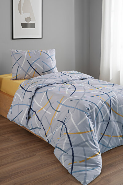 LADYNİL Lastikli Çarşaflı %100 Pamuk Tek Kişilik Nevresim Takımı 160x220 cm