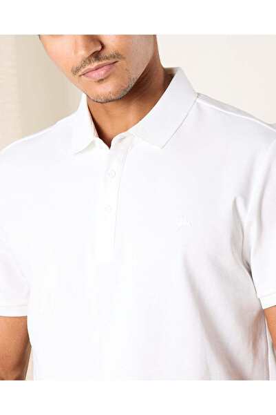 REDTAG Men White Plain Polo Shirt