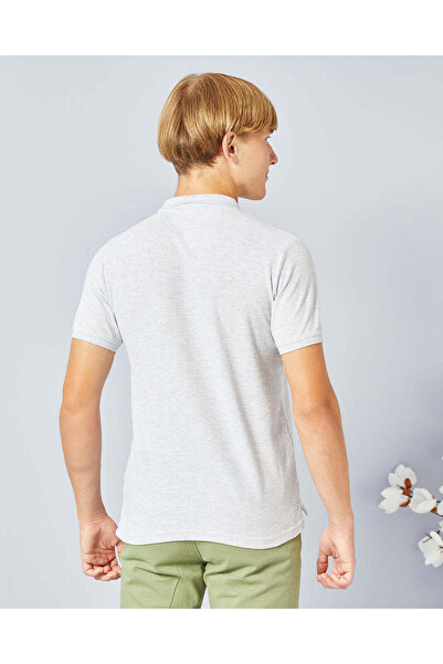 REDTAG Senior Boys Grey Basic Polo Shirt