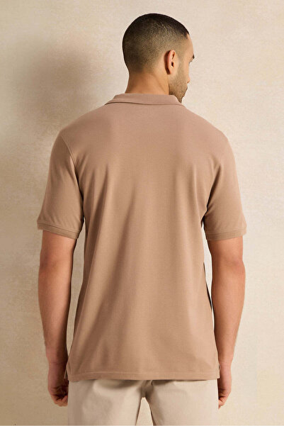 REDTAG Men Brown Solid Polo Shirt