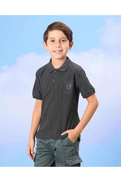 REDTAG Boys Charcoal Collared Polo t-Shirt