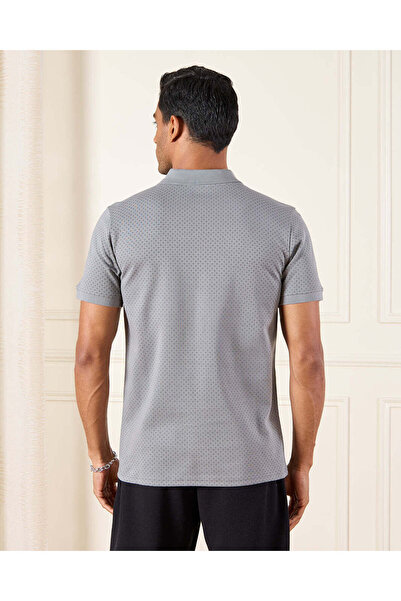 REDTAG Men Grey Printed Polo Shirt