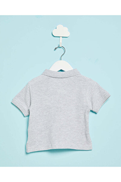 REDTAG Infant Boys Grey Basic Polo Shirt