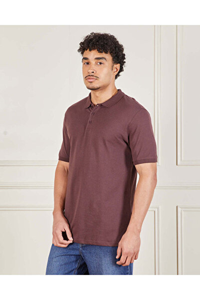 REDTAG قميص بولو أساسي للرجال باللون العنابي