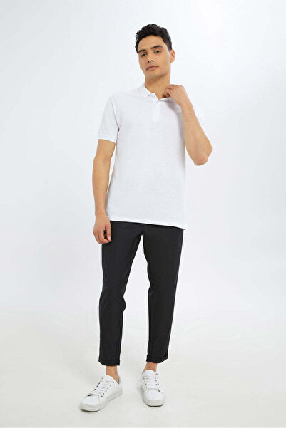 REDTAG Men White Plain Polo Shirt