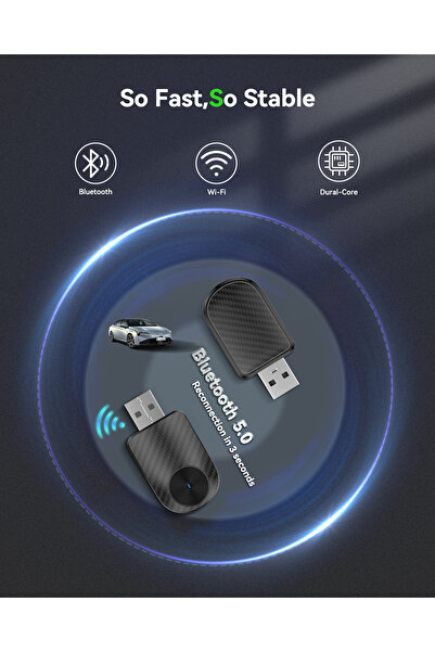 Choice Mini Wired to Wireless CarPlay Adapter Plug & Plug Auto Connect Converts for Wired Cars Compatibl...