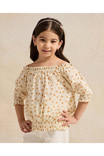 REDTAG بلوزة مطبوع باللون البيج للبنات