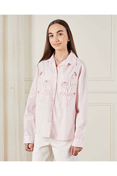 REDTAG Senior Girls Pink Embellished Shirt