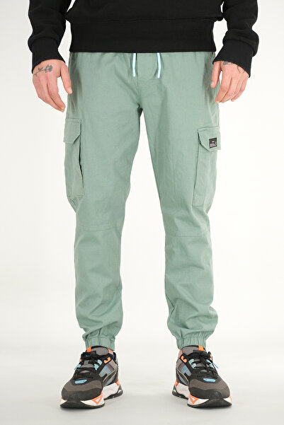 Souris Men's Mint Cargo Pants Relaxed Fit Cotton Elasticated Leg