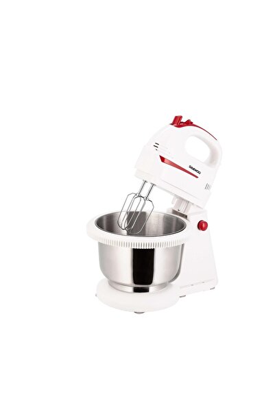 Daewoo DHM100W bowl mixer, 300 W, 5 speeds, bowl capacity 2 L, kneading hook, White/Red