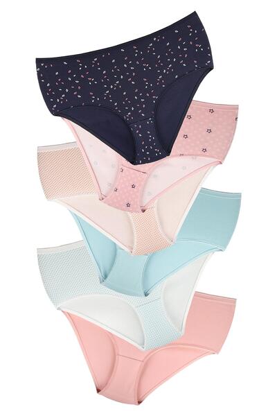 Jiber Γυναικεία εσώρουχα ψηλόμεση 12 τεμαχίων με μικτά χρώματα 657