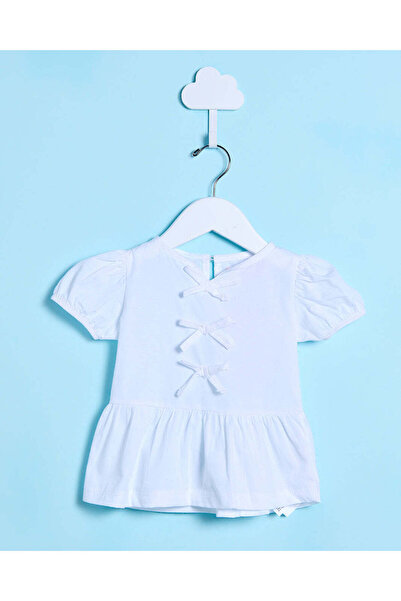 REDTAG Infant Girls White "With Bow" Blouse