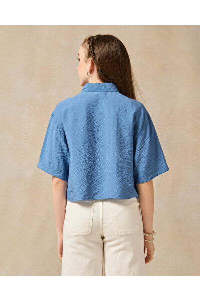 REDTAG Senior Girls Blue Denim Shirt