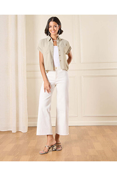 REDTAG Women Green Crinkled Shirt