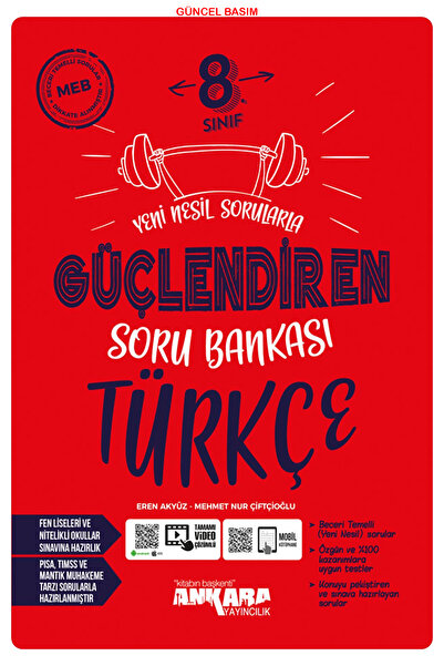 Ankara Yayıncılık 8.Sınıf Türkçe Yeni Nesil Sorularla Güçlendiren Soru Bankas...