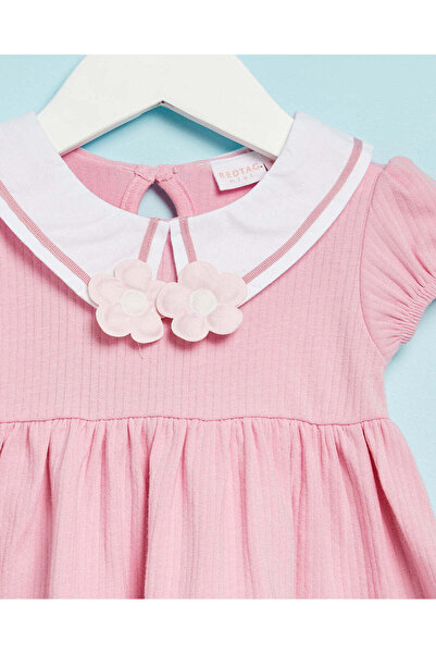 REDTAG Infant Girls Pink Plain Collared Blouse