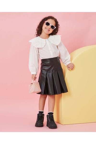 REDTAG Girls White Poplin Blouse