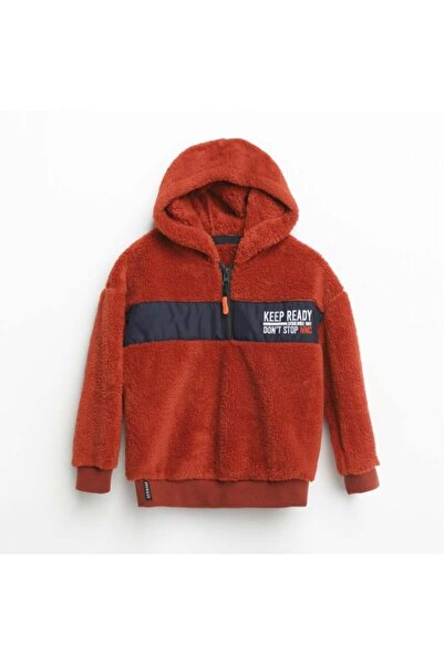 NANİCA Kiremit Boy's Camouflage Hooded Sweatshirt 1-5 Years Old