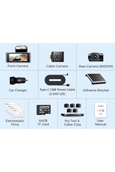 AZDOME 64G M550 Max 4K Dash Cam M550 Max Built-in GPS Wifi Camera Car DVR 3.1...