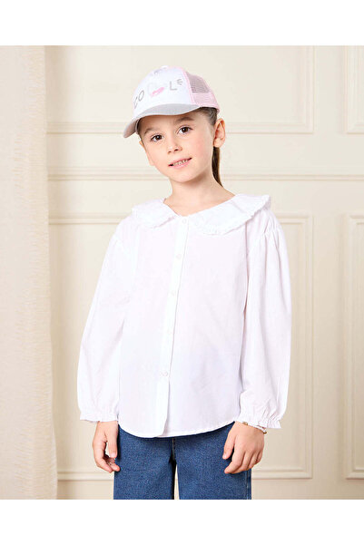 REDTAG Girls White Plain Shirt Blouse